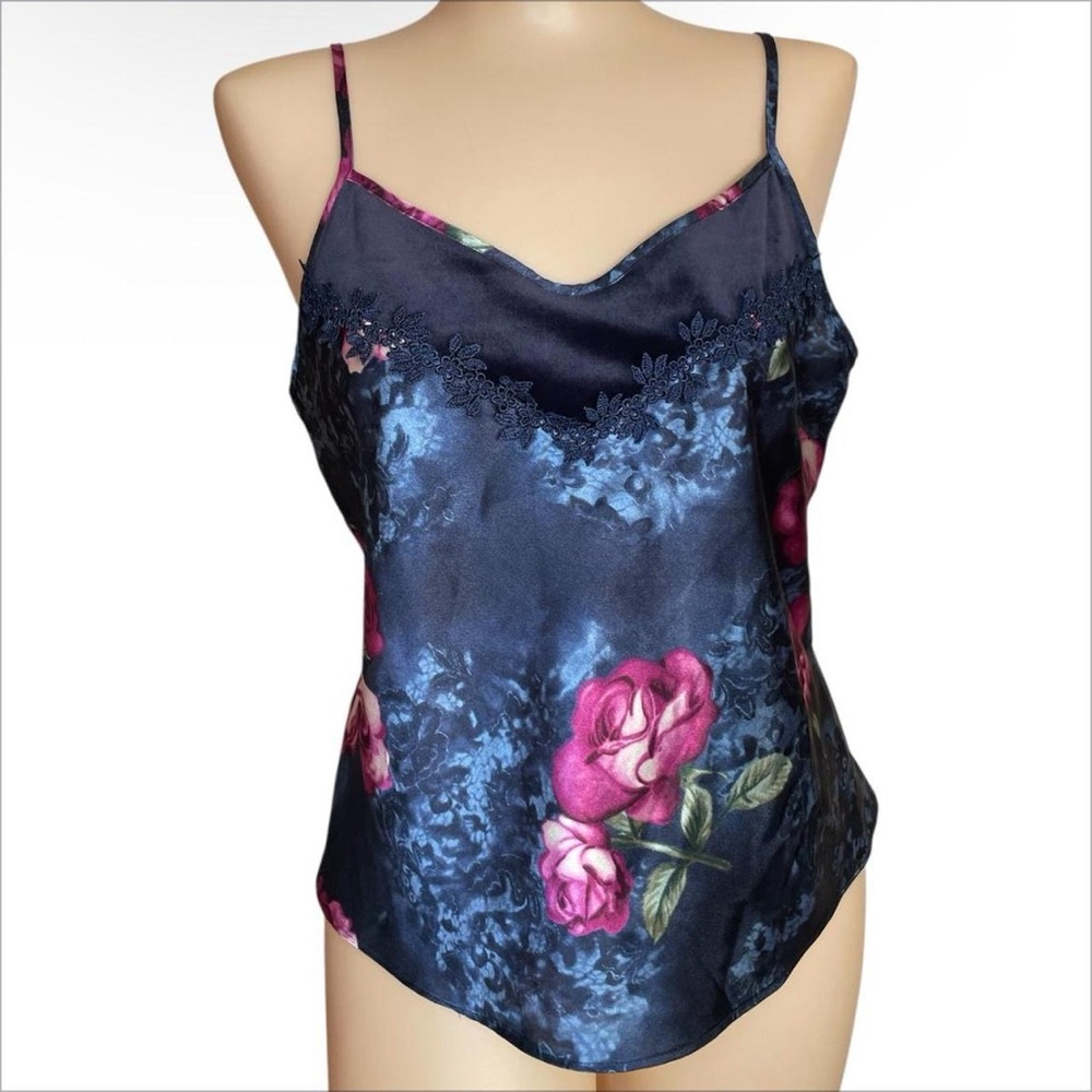 Secret Treasures Satin Camisole with Floral Design